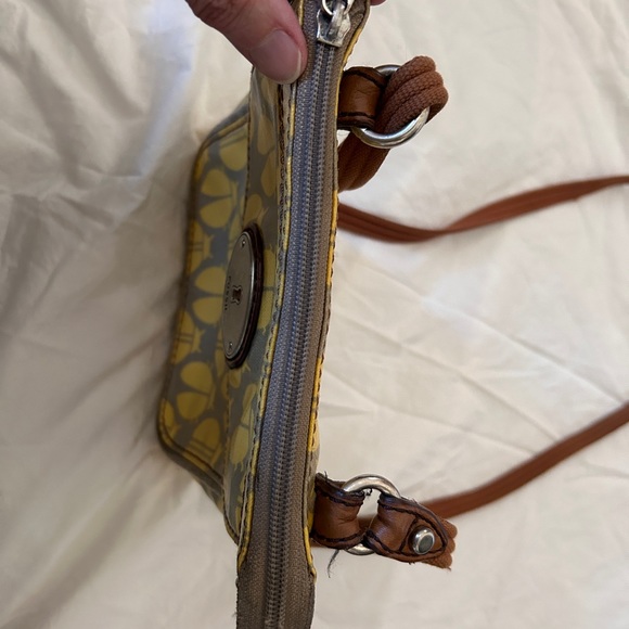 FOSSIL ladybug print coated canvas crossbody bag purse - Picture 8 of 10